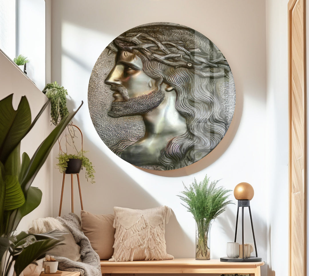 Portrait of Jesus Glass Wall Art glass image printing, glass prints from photos
