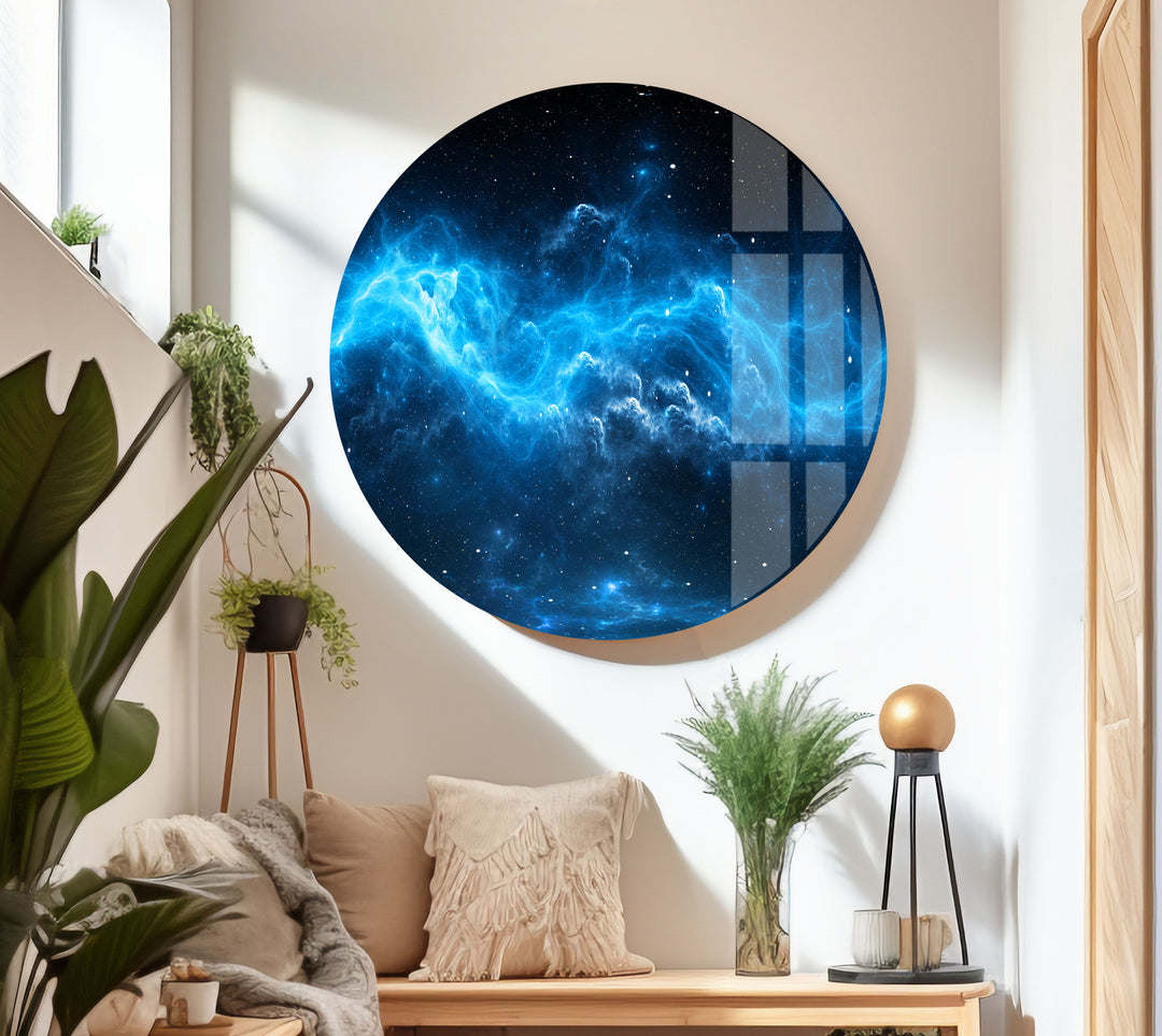 Galaxy glass printing wall art