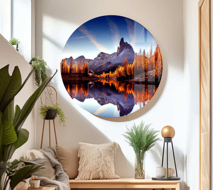 Majestic Sunset Mountains Glass Wall Art              glass wall decor, glass wall art decor