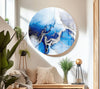 Blue Silver Tempered Glass Wall Art