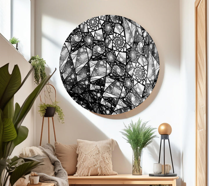 Silver Stained Abstract Glass Wall Art