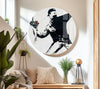 Flower Thrower Banksy Glass Wall Art - For those who prefer a more intimate setting, our Banksy prints for sale and Banksy art prints offer a variety of smaller options that still pack a punch. These prints are perfect for creating a curated gallery wall or adding a touch of street art to your personal space. Each print is crafted with the same attention to detail and quality as our larger pieces.