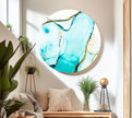 Blue Marble Abstract Tempered Glass Wall Art