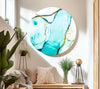 Abstract Blue Marble Glass Wall Art glass art painting, glass art for the Wall