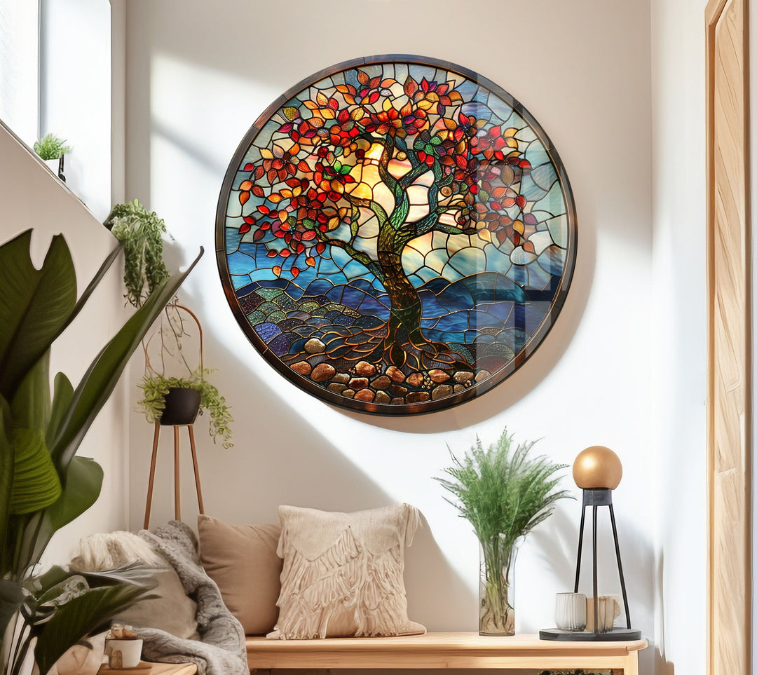 Stained Tree of Life Art Glass Wall Art glass photo prints, glass picture prints
