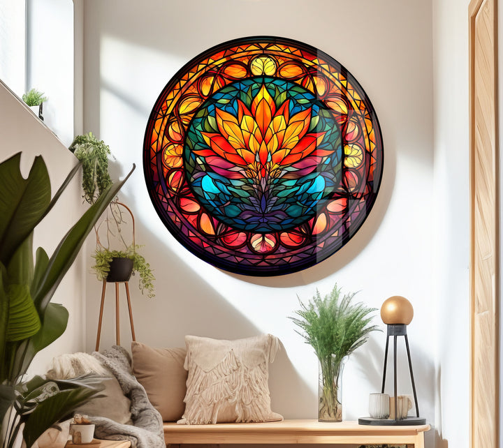 Lotus Stained Flower Glass Wall Art custom glass photo prints, large glass prints