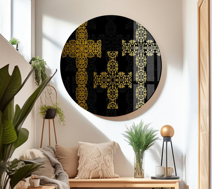 Christ Cross Wall Art on Glass Pieces