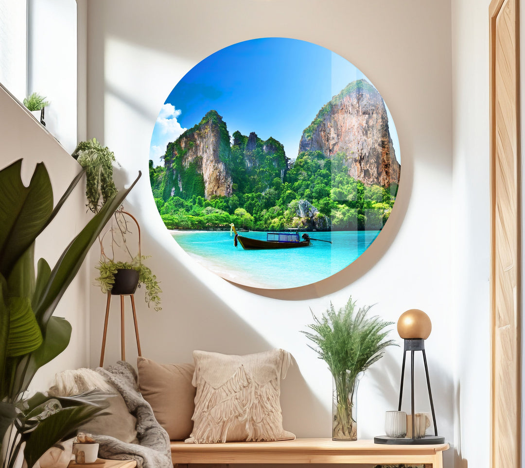 Phuket Tropical Island Glass Wall Art picture on glass wall art, photos printed on glass