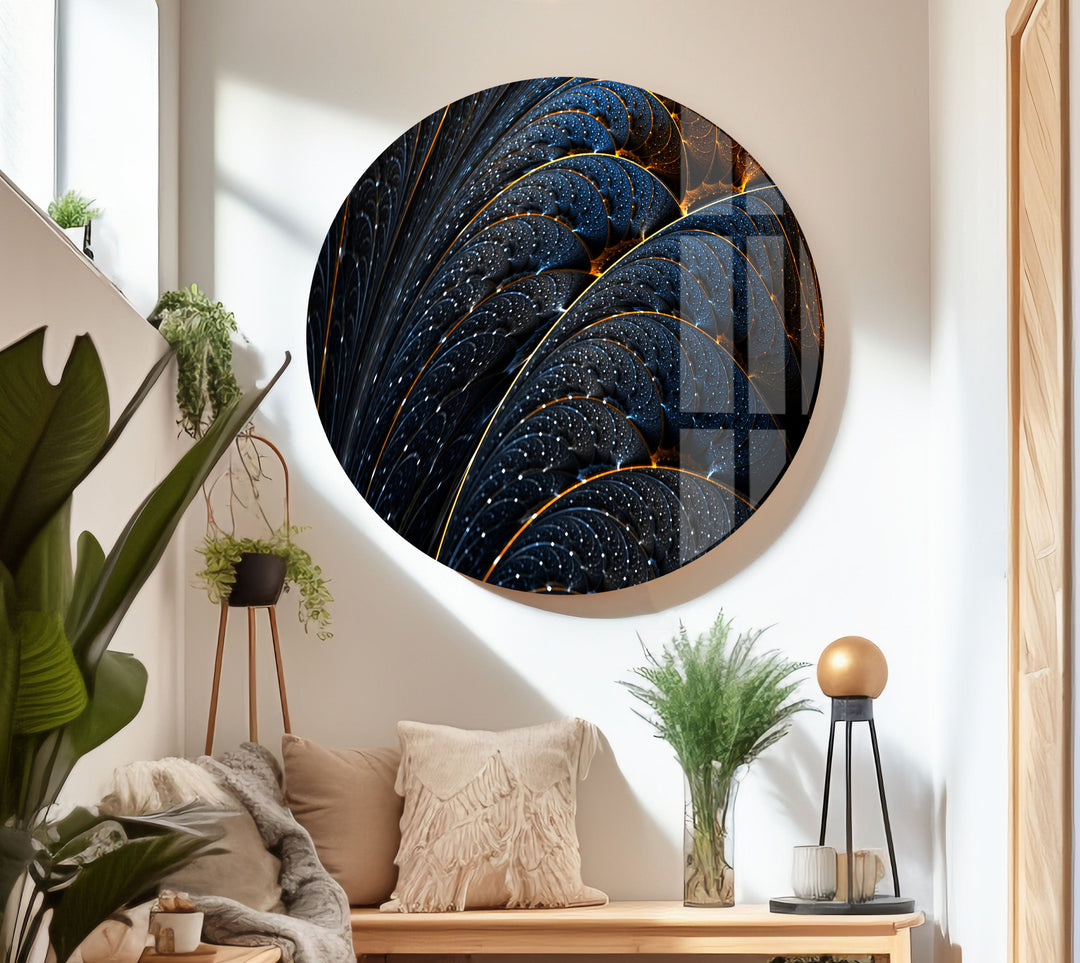 Dark Leaf Abstract Glass Wall Art photo print on glass, prints on glass wall art
