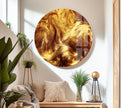 Gold Abstract glass wall decor 