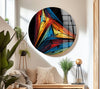 Abstract Triangles Glass Wall Art