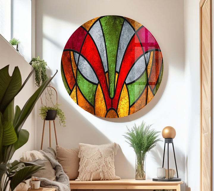 Stained Red & Green Glass Wall Art glass image printing, glass prints from photos