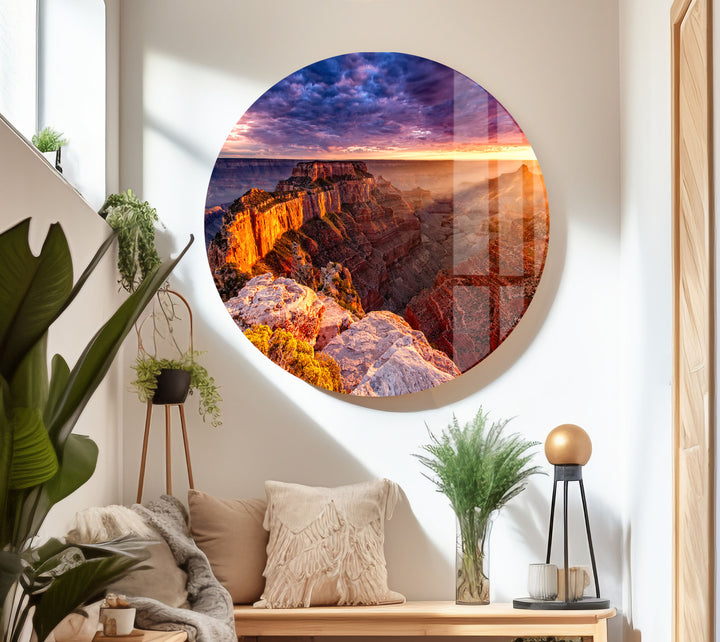 Grand Canyon Golden Sunset Glass Wall Art art glass wall art, glass wall art pictures