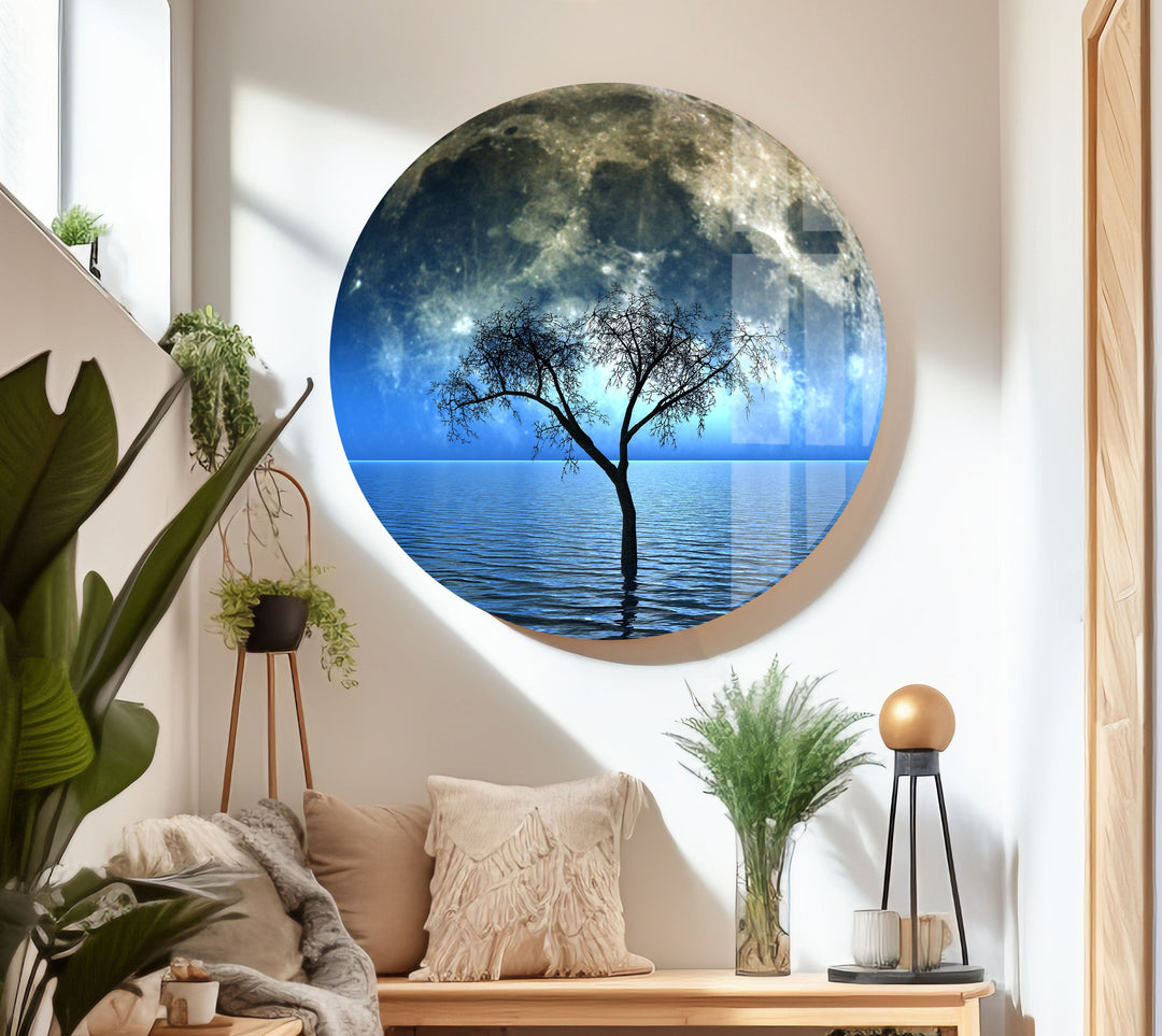 Fantastic Night Moon Glass Wall Art art glass wall art, glass wall art pictures