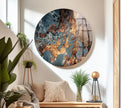 Copper Abstract Tempered Glass Wall Art