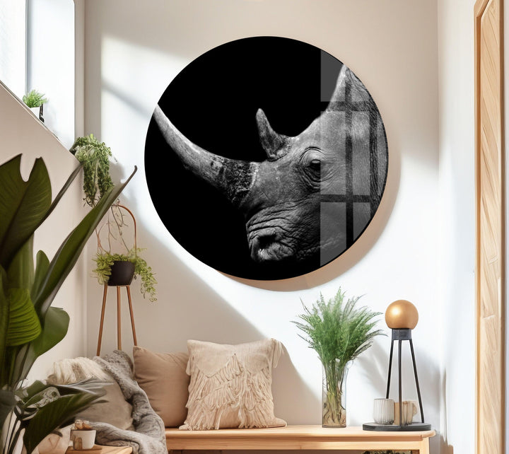 Rhino Head Glass Wall Art stained glass wall art, stained glass wall decor