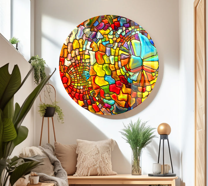 Colorful Mosaic Stained Glass Wall Art glass pictures for Wall, glass prints wall art