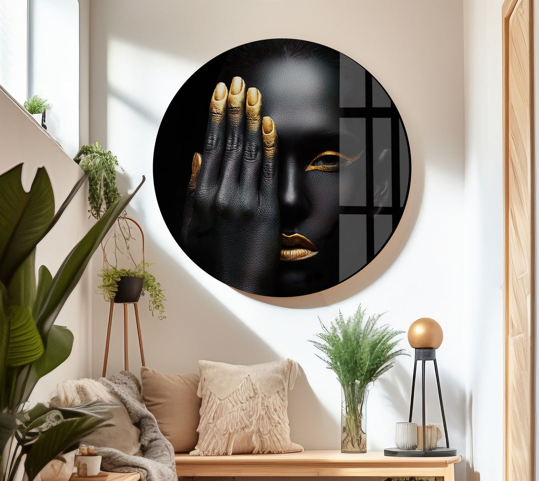 African Black Woman Tempered Glass Wall Art - MyPhotoStation