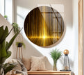 Gold Glitter Abstract Glass Wall Art, large glass photo prints, glass wall photos