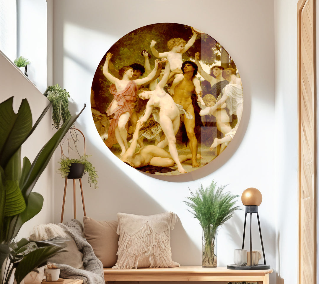 Mythological The Youth of Bacchus Glass Print Wall Art Pieces