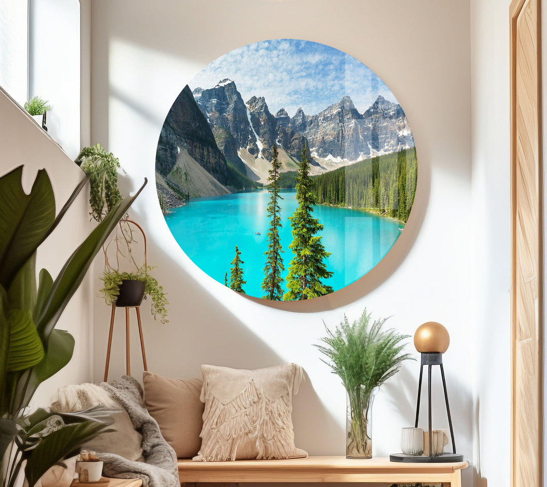 Moraine Lake Landscape Glass Wall Art