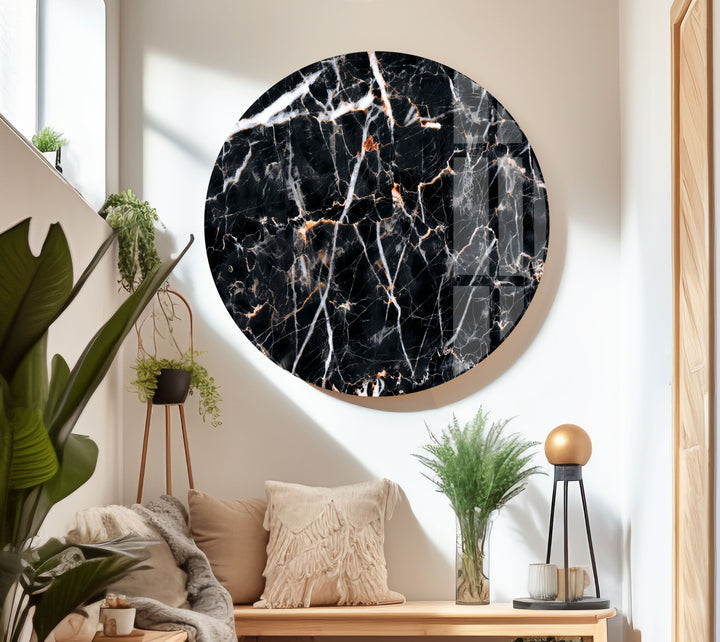 Black Abstract Marble Decor Glass Wall Art glass photo prints, glass picture prints