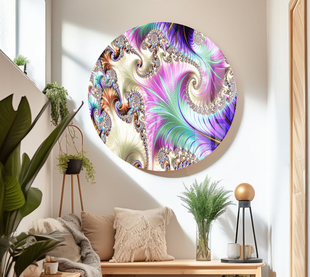 Fractal Abstract Wall Decor Glass Wall Art print on glass, glass printed photos
