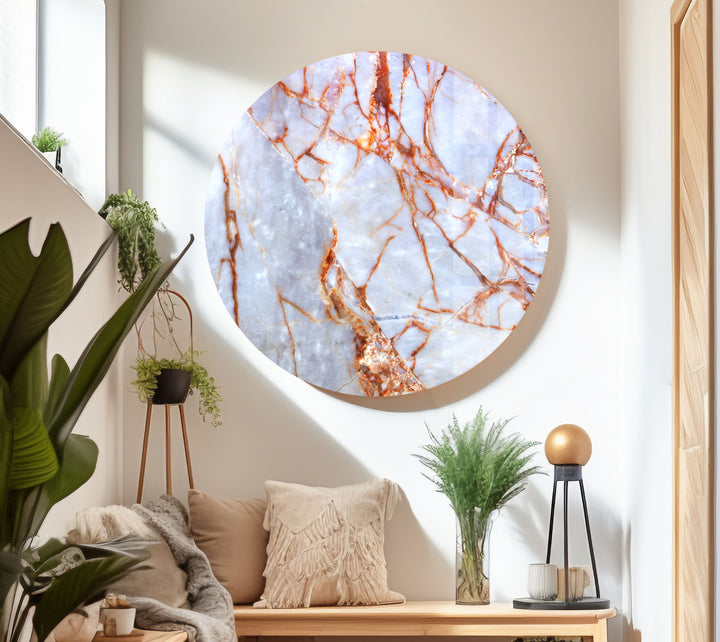 Rose Gold Marble Abstract Glass Wall Art