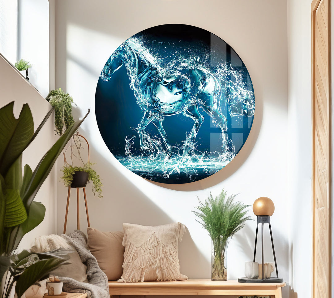 Water Splash Horse Cool Wall Art & Glass Wall Decor