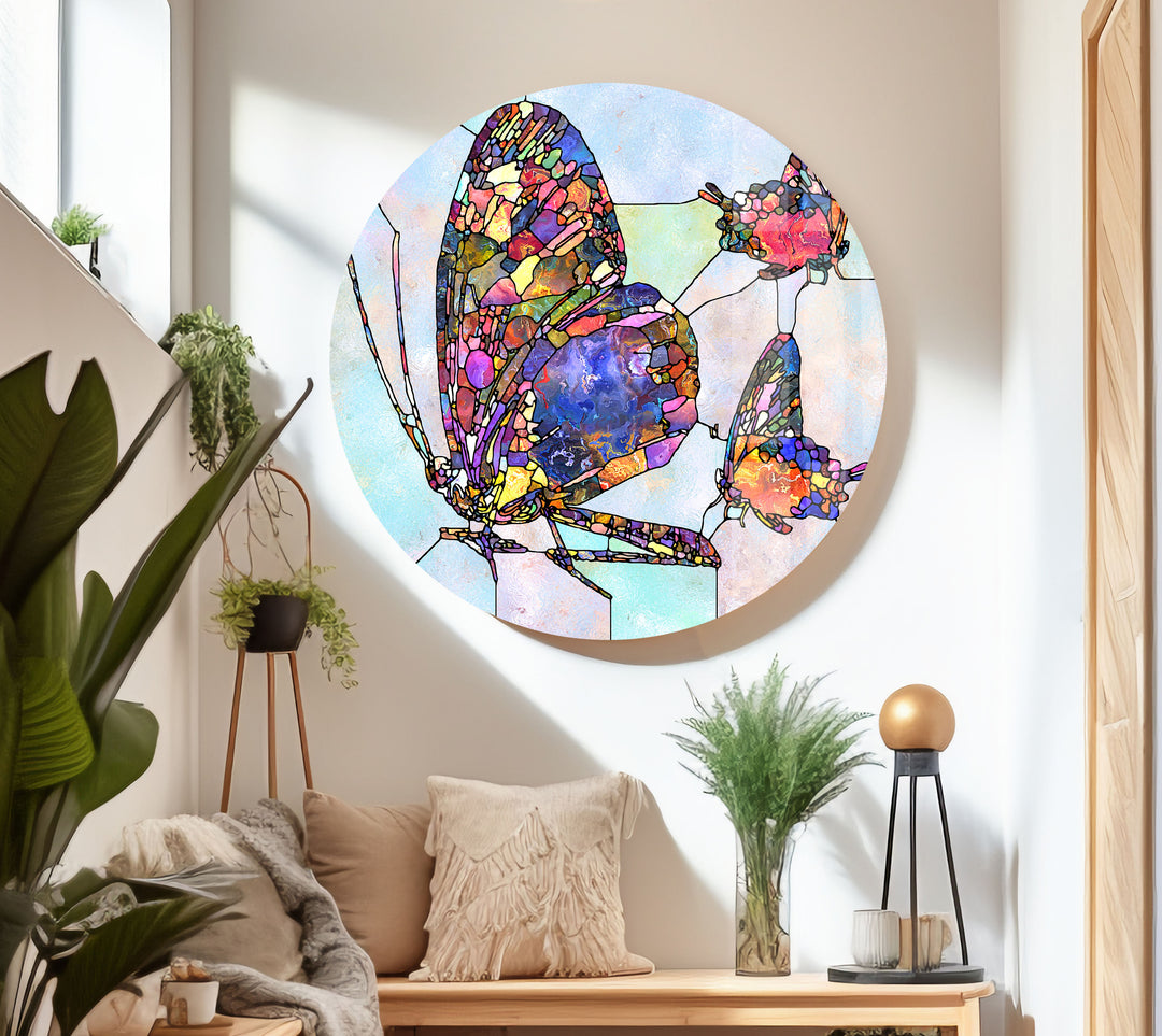 Mosaic Butterfly Glass Wall Art glass image printing, glass prints from photos