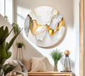 Abstract Golden Waves Glass Wall Art