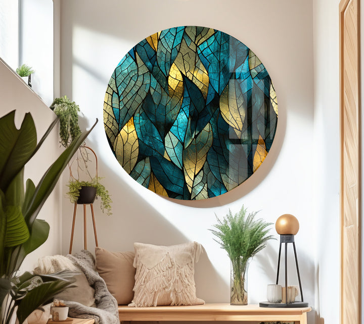 Mosaic Green Leaves Glass Wall Art art glass wall art, glass wall art pictures