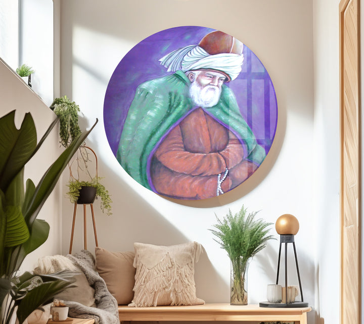 Rumi Mevlana Glass Wall Artwork | Custom Glass Photos