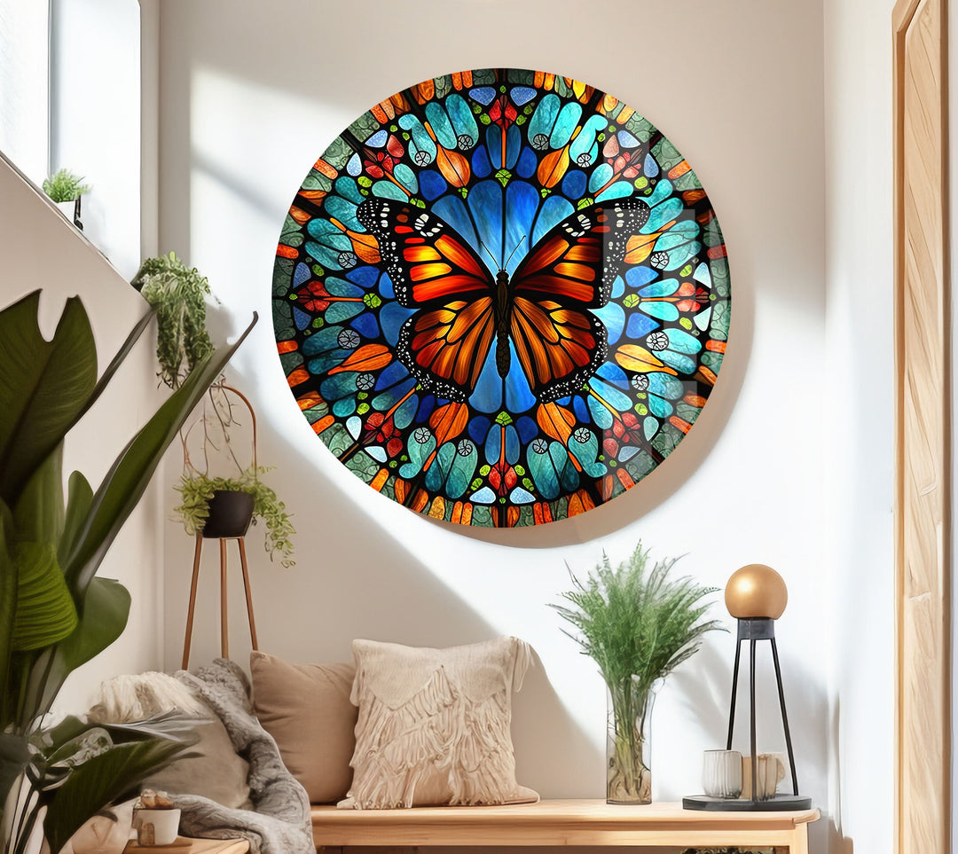 Rainbow Butterfly Glass Wall Art art glass wall art, glass wall art pictures