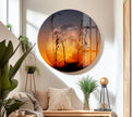 Rising Red Moon Glass Wall Art