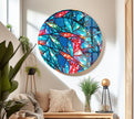 Blue Stained Abstract Tempered Glass Wall Art