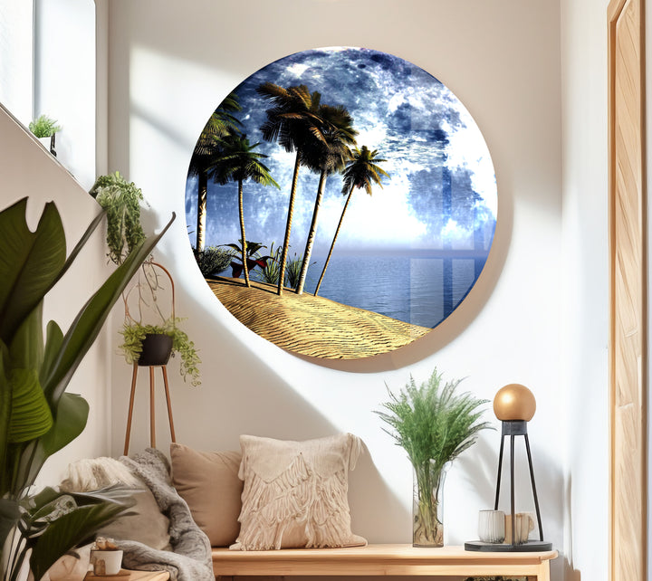 Fantastic Moon Landscape Glass Wall Art print on glass, glass printed photos