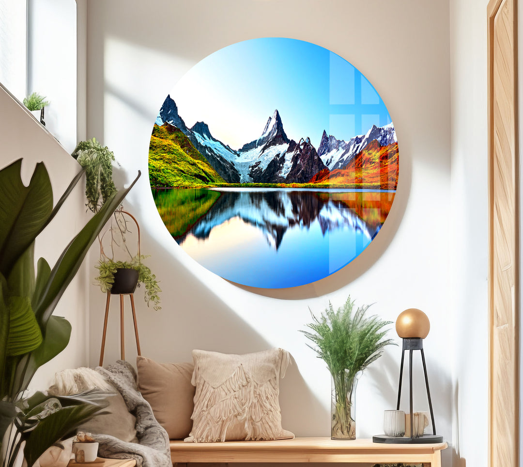 Sunrise Landscape on Mountain Glass Wall Art  glass photo prints, glass picture prints