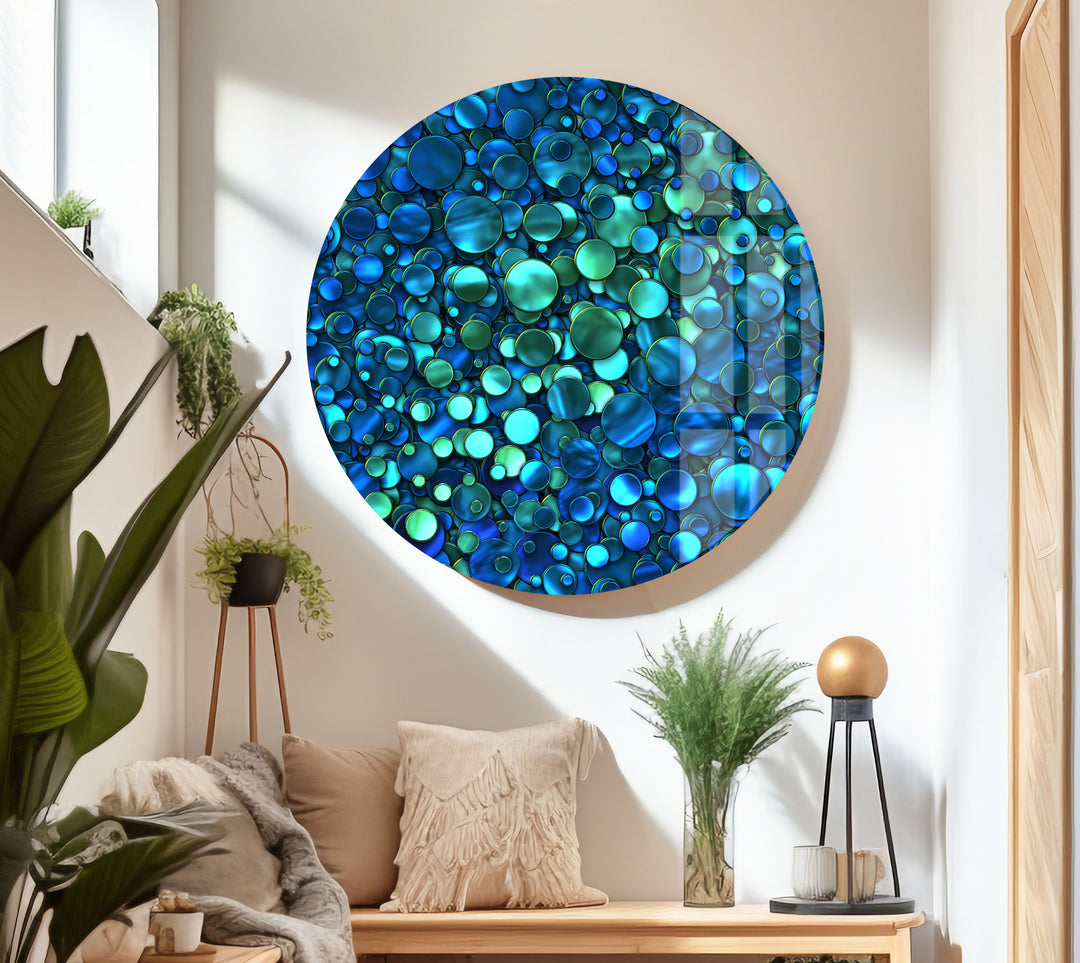 Blue Abstract Tempered Glass Wall Art - MyPhotoStation