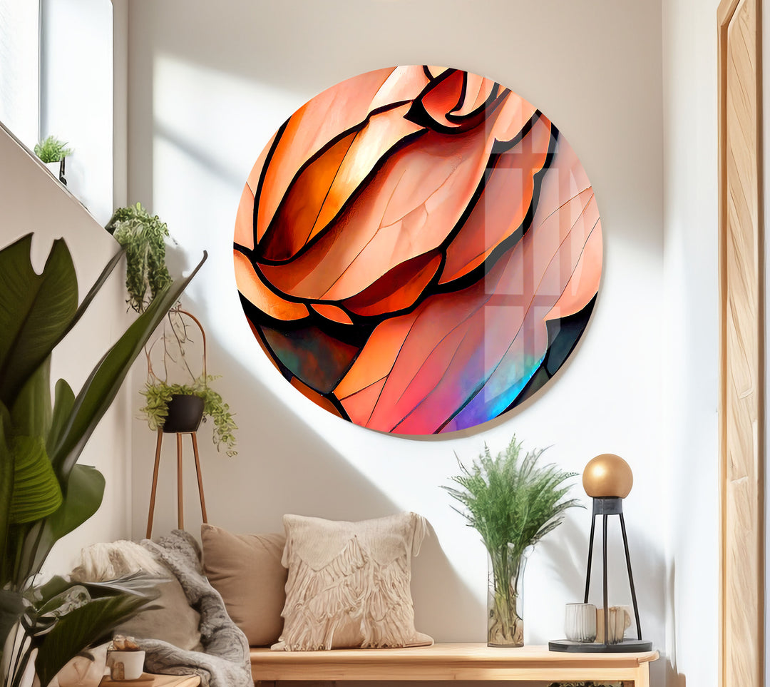 Stained Rose Glass Wall Art large glass photo prints, glass wall photos