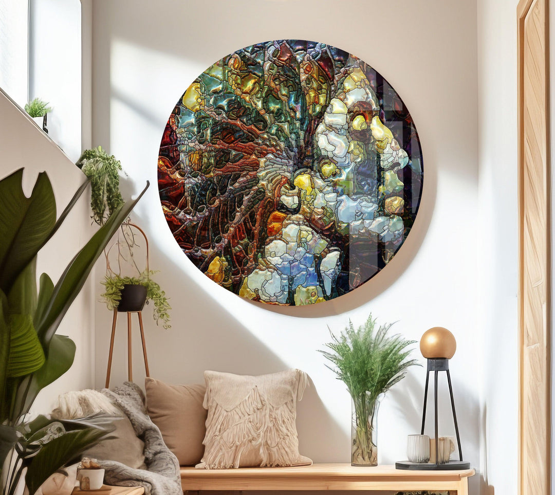 Stained Face Modern Glass Art & Cool Wall Art