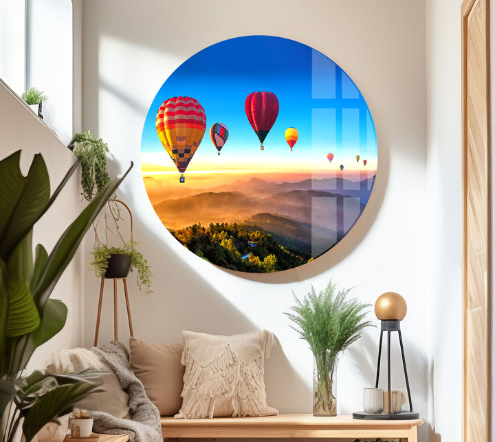 Hot Air Balloon Glass Wall Art Glass Printing Wall Art, Print photos on glass