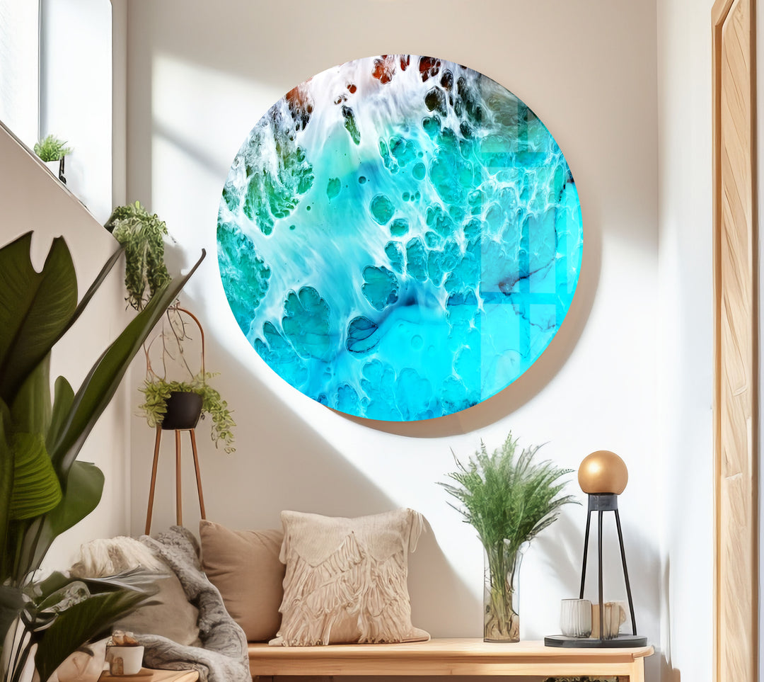 Aerial View of Ocean Glass Wall Art custom glass pictures, glass art prints