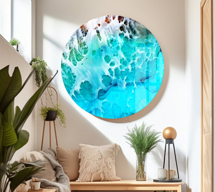 Aerial View of Ocean Glass Wall Art custom glass pictures, glass art prints