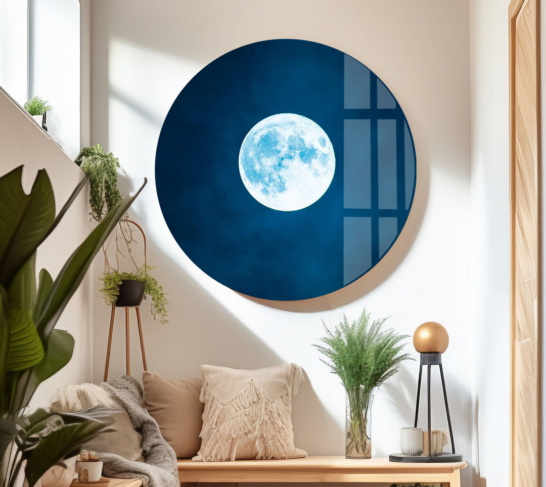 Night With Full Moon Glass Wall Art glass photo prints, glass picture prints