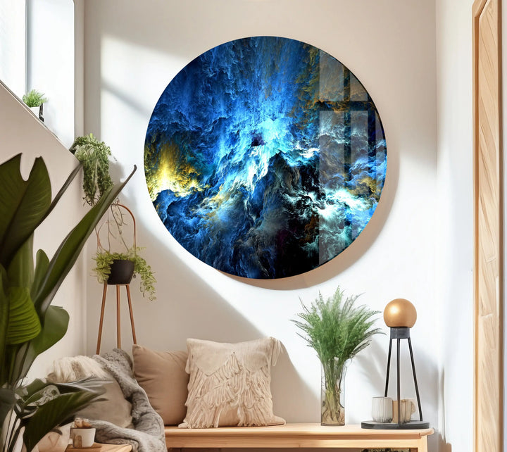 Cosmic Storm Abstract Glass Wall Art glass art painting, glass art for the Wall