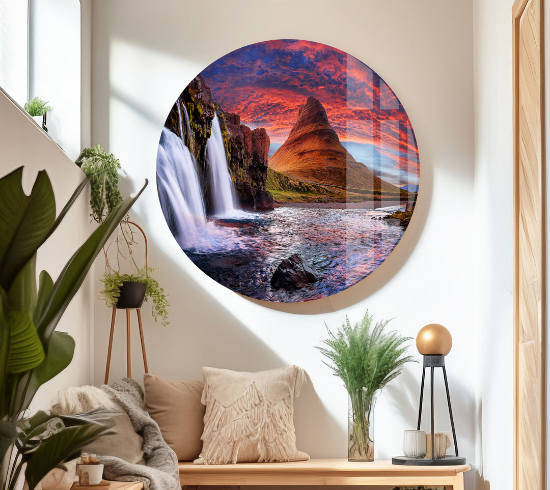 Kirkjufell Mountain Glass Wall Art glass wall decor, glass wall art decor