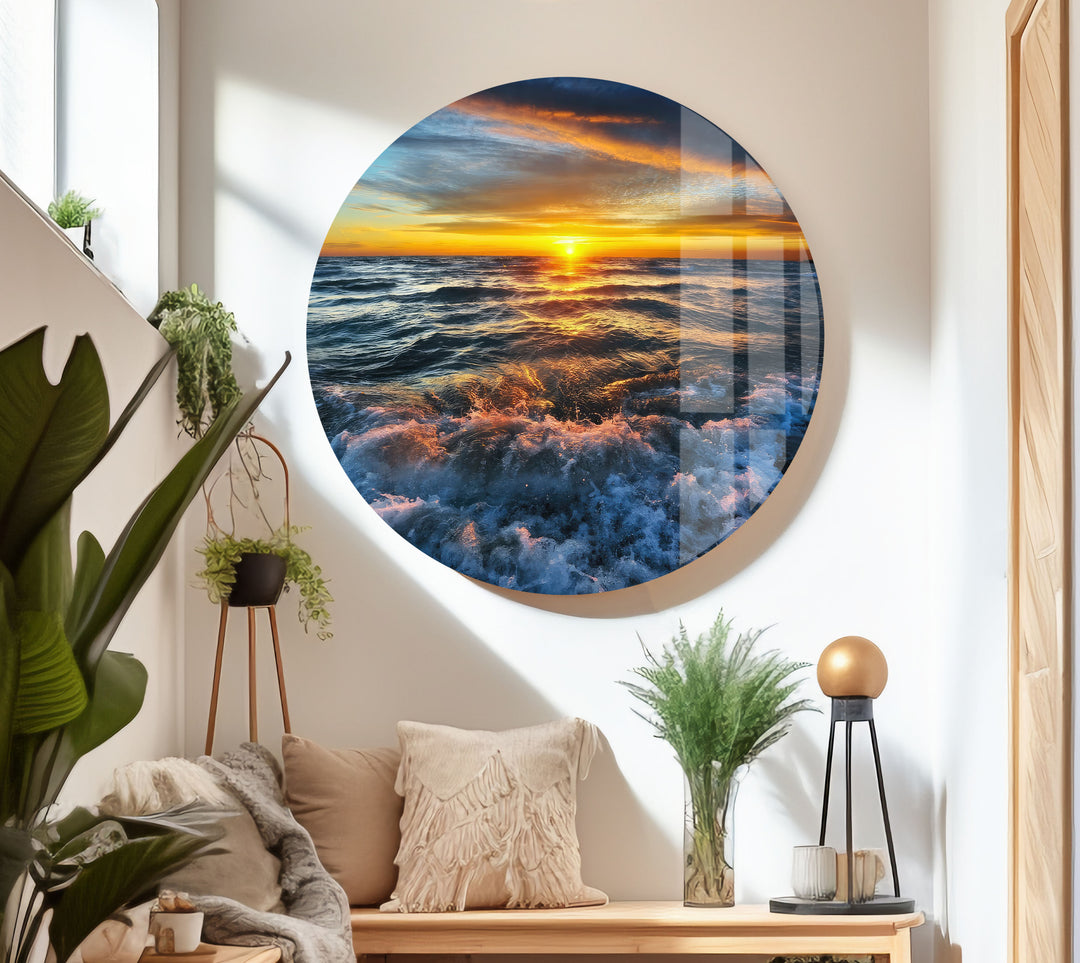 Sunset View  Tempered Glass Wall Art - MyPhotoStation