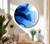 Blue Abstract Tempered Glass Wall Art