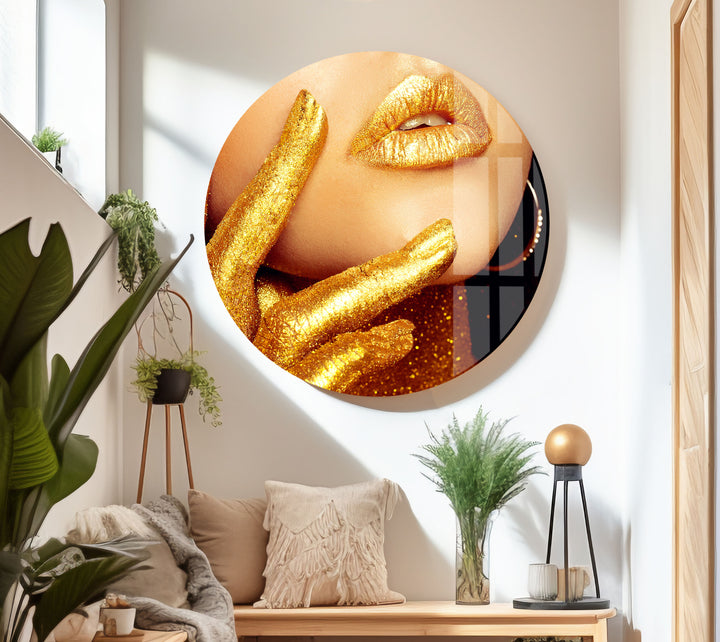 Golden Woman Tempered Glass Wall Art - MyPhotoStation